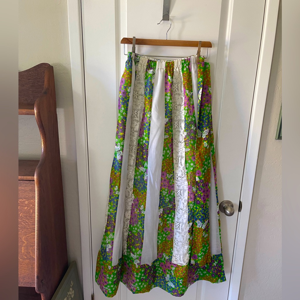 Vintage Chessa Davis Rare 1970s Patchwork Maxi M